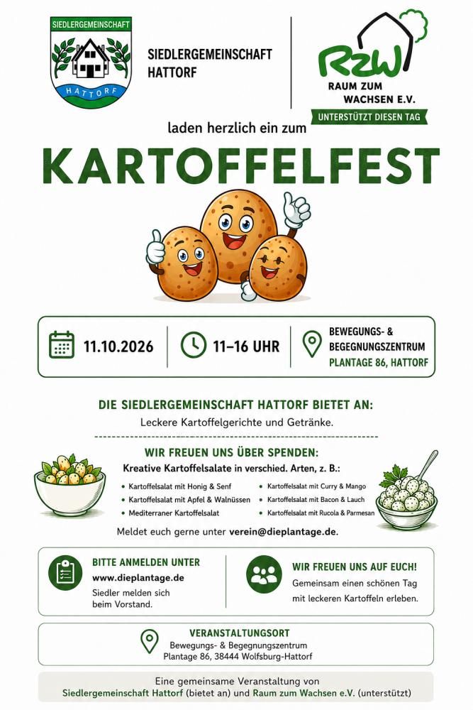 Sonntag, 11. Oktober, 11h, Kartoffelfest